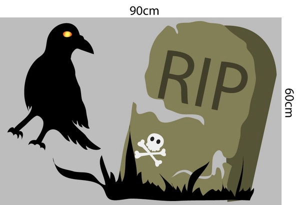 Decal trang trí Halloween combo phù thủy bóng ma 02