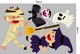 Decal trang trí Halloween combo phù thủy bóng ma