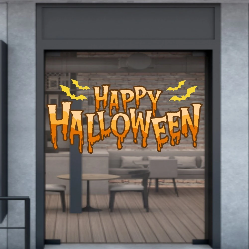 Decal trang trí halloween happy halloween và dơi