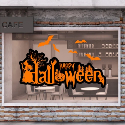 Decal trang trí halloween khu rừng kì quái