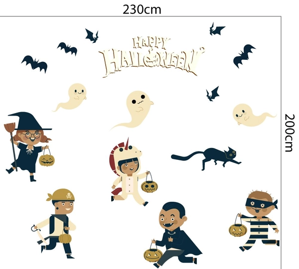 Combo Decal trang trí Halloween lễ hội bóng ma