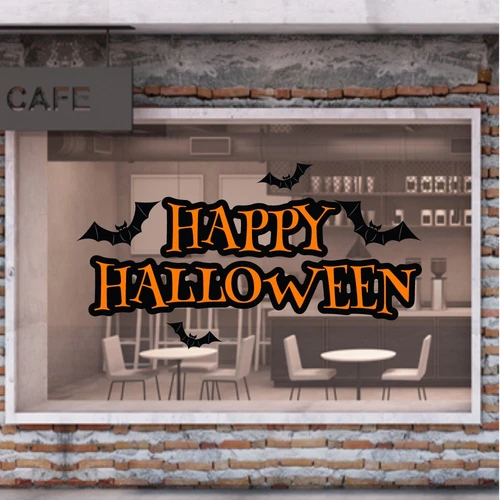 Decal trang trí halloween và dơi đen