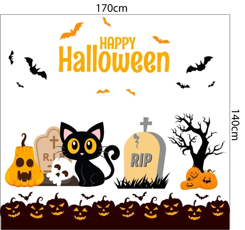 Decal trang trí Happy Halloween combo 1