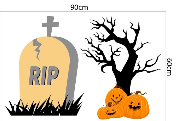 Decal trang trí Happy Halloween combo 1