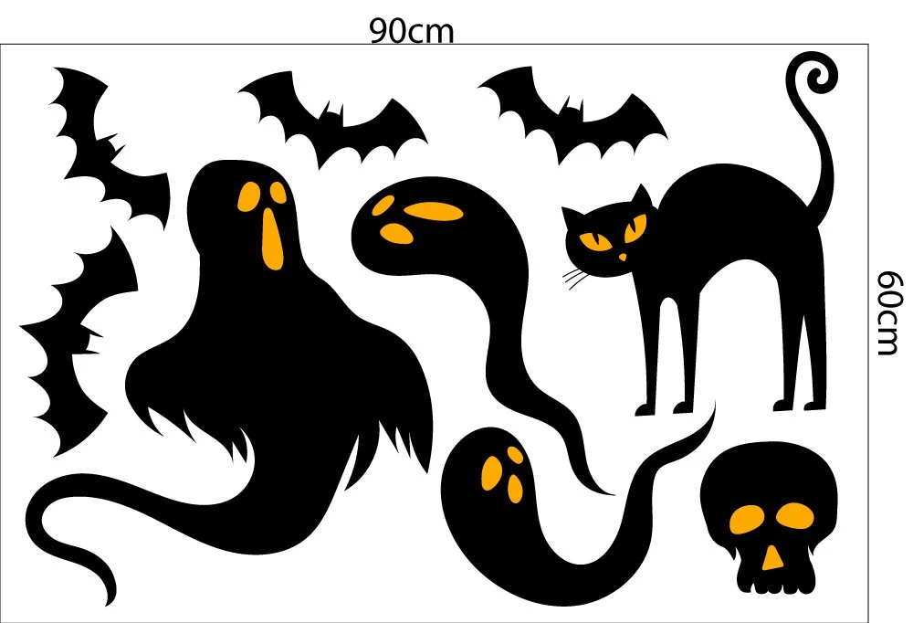 Decal trang trí Happy Halloween combo 2