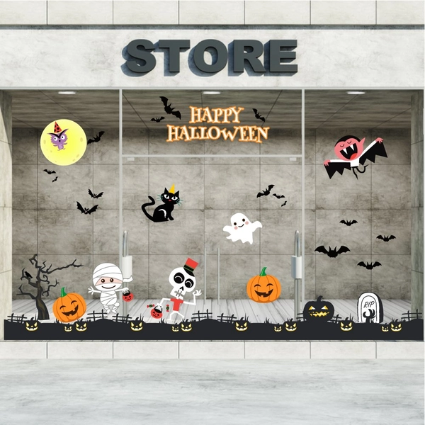 Decal trang trí Happy Halloween combo 3