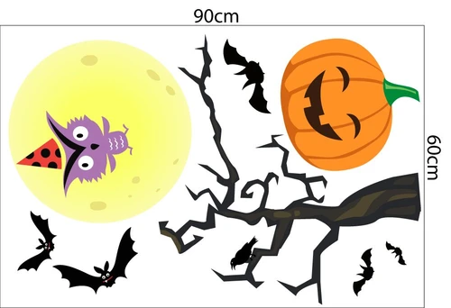 Decal trang trí Happy Halloween combo 3