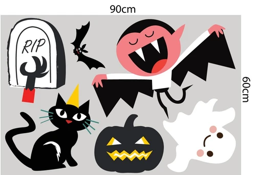 Decal trang trí Happy Halloween combo 3