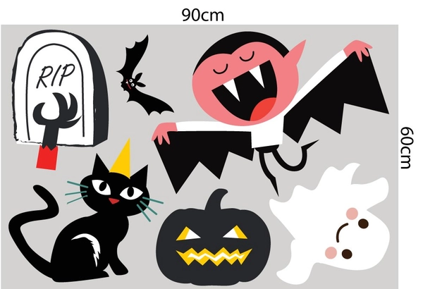 Decal trang trí Happy Halloween combo 3
