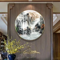 Tranh Tròn Tráng Gương Núi Rừng Hùng Vĩ