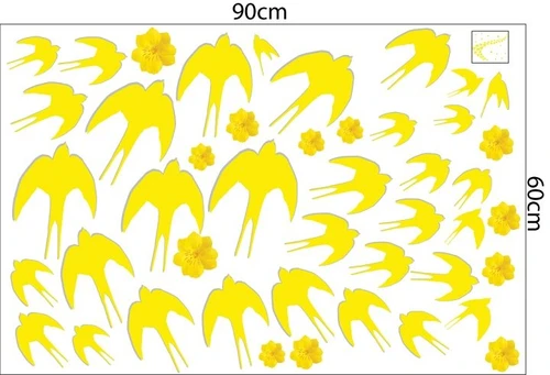 Decal trang trí tết én vàng đón xuân mẫu 3