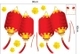 Decal trang trí tết lồng đèn đỏ may mắn mẫu 3