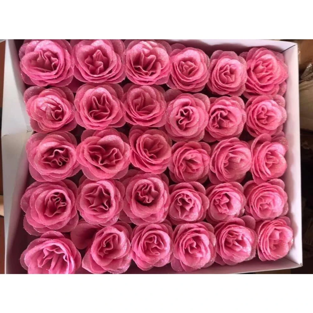 Hộp hoa hồng sáp kim tuyến cao cấp 50 bông