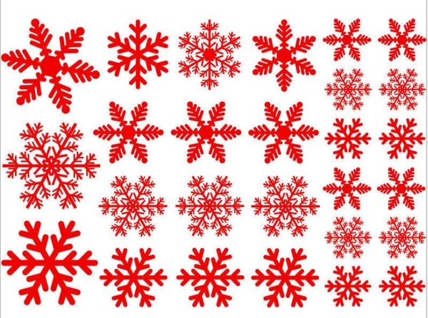 Decal tĩnh điện 2 mặt trang trí noel bông tuyết đỏ