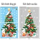 Decal tĩnh điện 2 mặt trang trí noel cây thông và những hộp quà