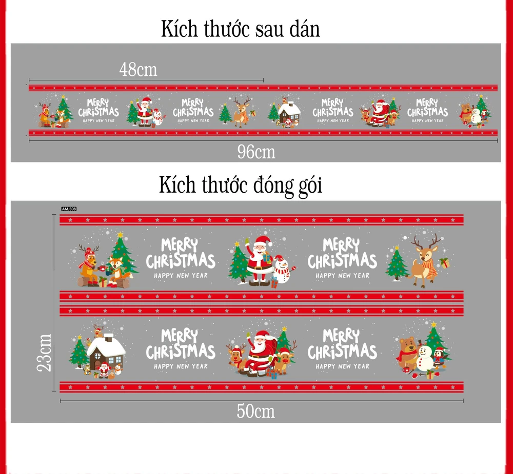 Decal trang trí noel không khí giáng sinh