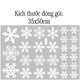 Decal tĩnh điện 2 mặt trang trí noel những bông tuyết trắng
