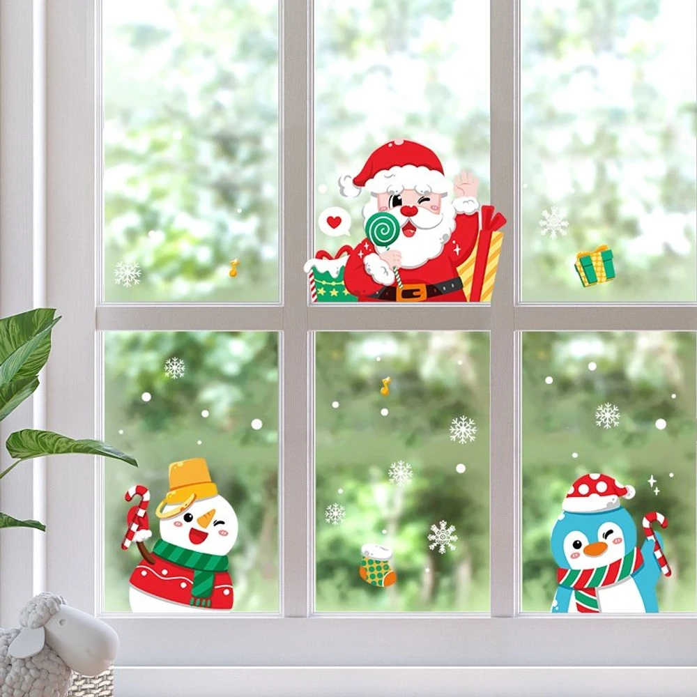Decal trang trí noel những người bạn noel vẫy tay 2