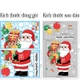 Decal trang trí noel ông già noel và hộp quà kèm bóng bay