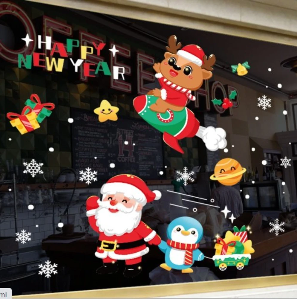 Decal trang trí noel thiên hà giáng sinh