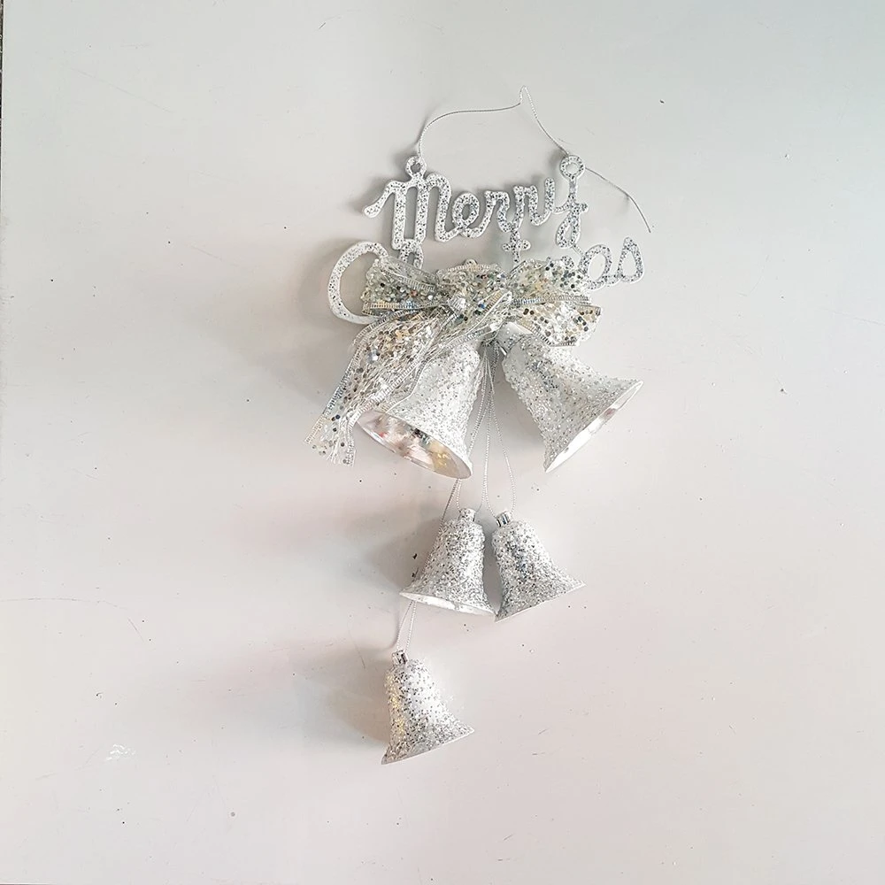 Bảng trang trí kèm dây chuông đôi kim tuyến trang trí noel