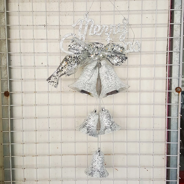 Bảng trang trí kèm dây chuông đôi kim tuyến trang trí noel