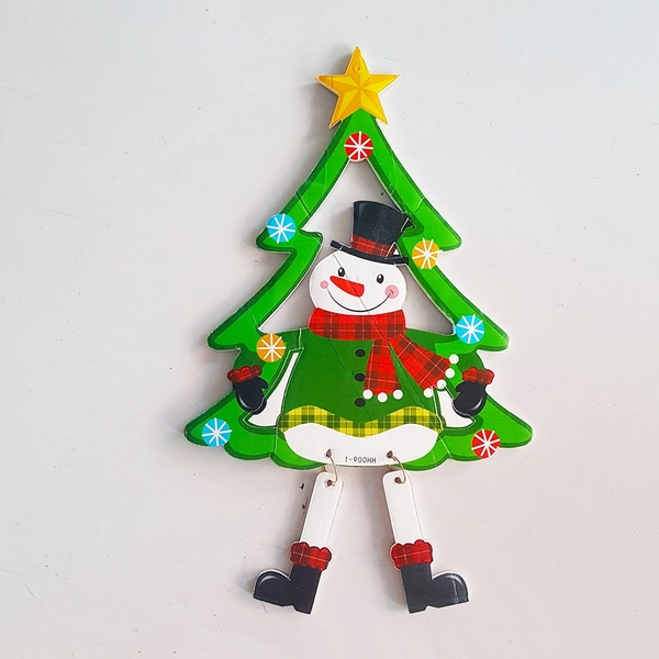 Hình dán người tuyết đội mũ trang trí noel