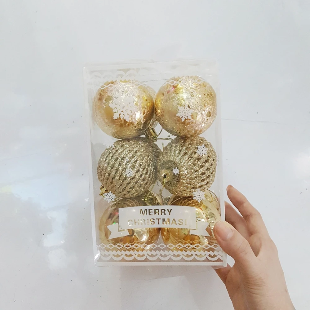 Hộp 12 quả châu giáng sinh đỏ cao cấp size 6 li