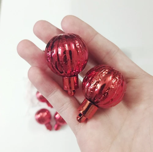 Set 10 quả châu sọc trang trí noel 3cm