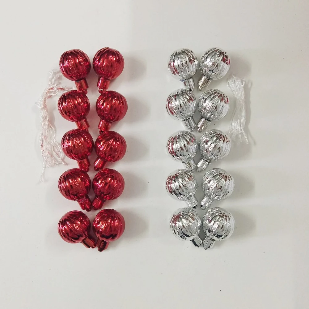 Set 10 quả châu sọc trang trí noel 3cm