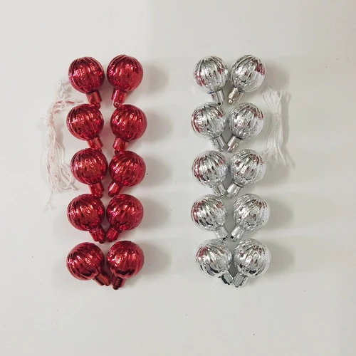 Set 10 quả châu sọc trang trí noel 3cm