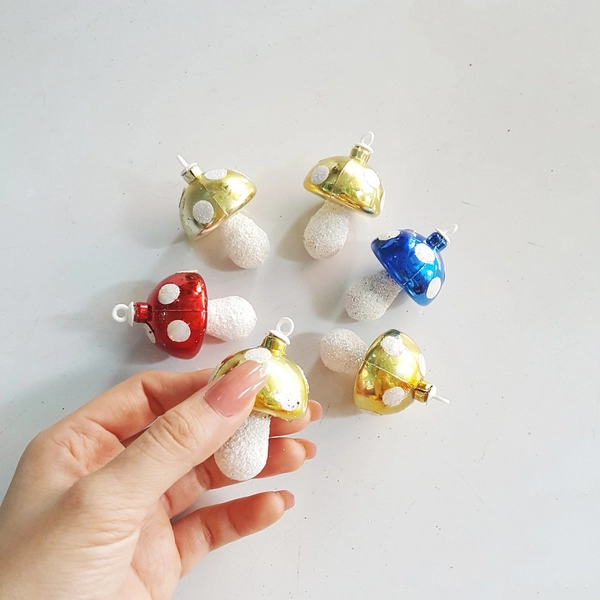 Combo 6 cây nấm giáng sinh đủ màu trang trí noel