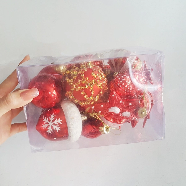 Hộp châu sắc đỏ đủ loại trang trí noel