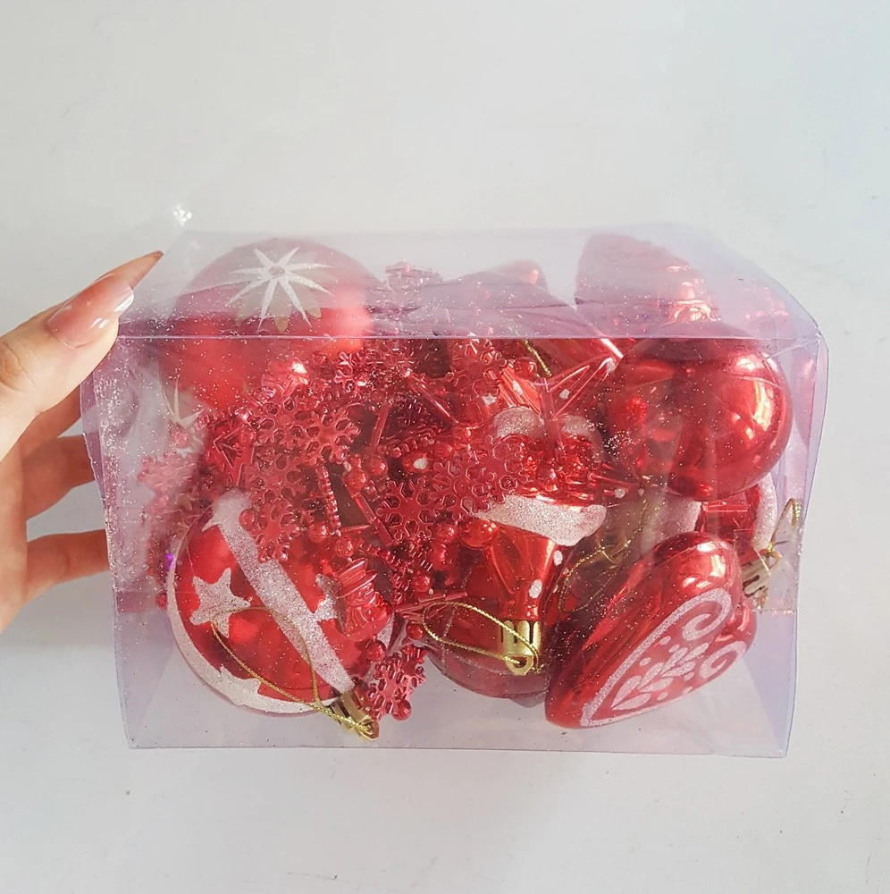 Hộp châu sắc đỏ đủ loại trang trí noel