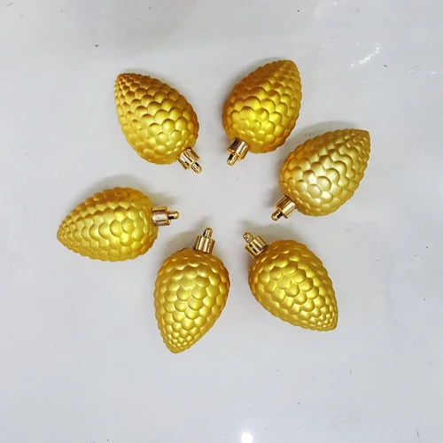 Set 6 trái thông sơn bóng mờ trang trí cây thông noel