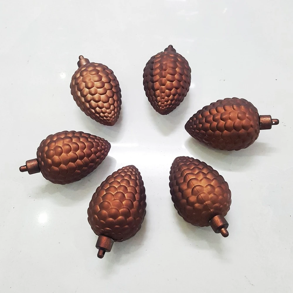 Set 6 trái thông sơn bóng mờ trang trí cây thông noel