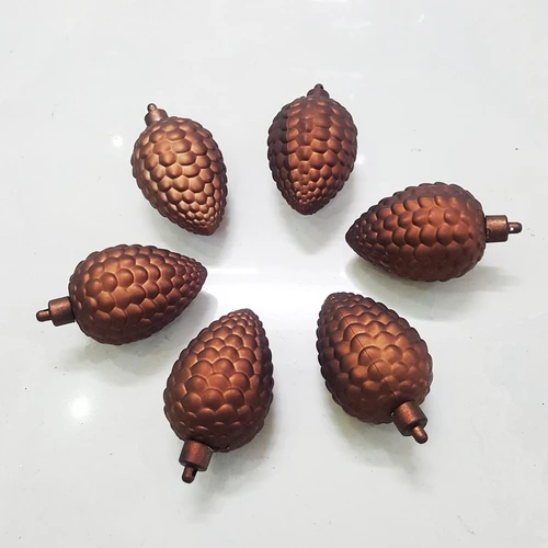 Set 6 trái thông sơn bóng mờ trang trí cây thông noel