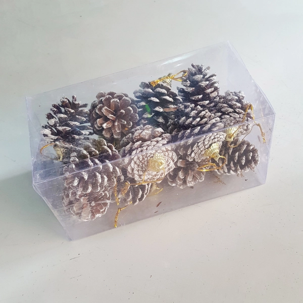 Hộp 16 quả thông treo trang trí noel