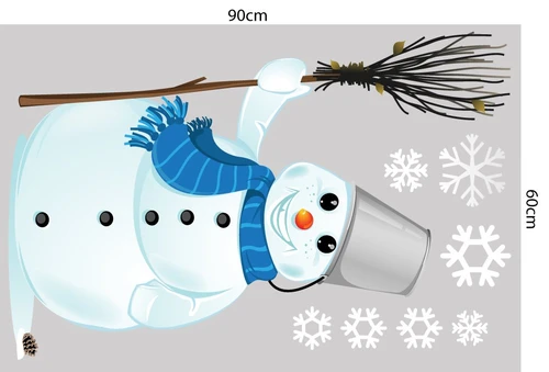 Combo decal trang trí noel cây thông noel và người tuyết chúc mừng năm mới