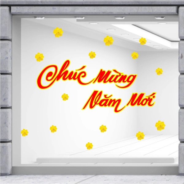 Decal Trang Trí Tết Chúc Mừng Năm Mới Mẫu 8
