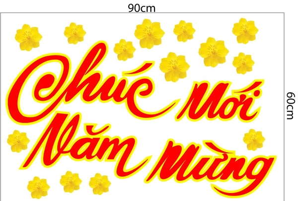 Decal Trang Trí Tết Chúc Mừng Năm Mới Mẫu 8