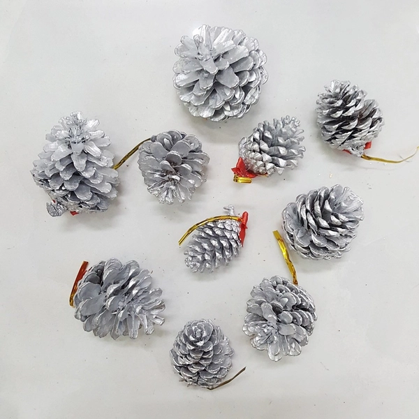 Set 12 quả thông trang trí noel 3 màu size nhỏ