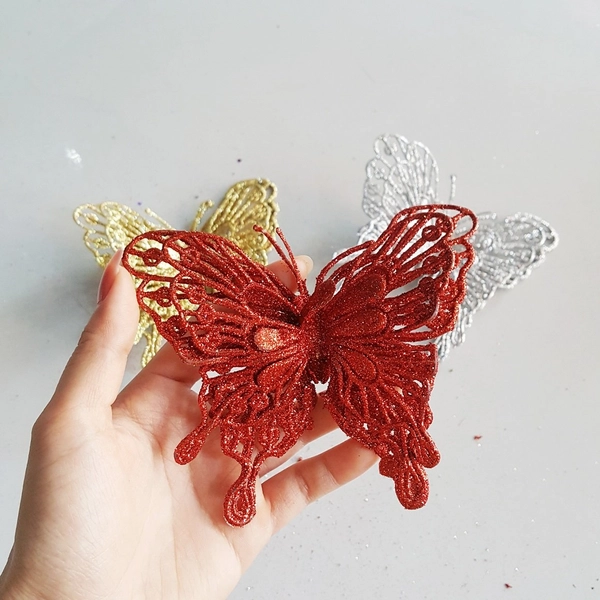 Bướm kim tuyến phụ kiện trang trí nhiều màu