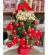Cây thông noel mini gắn trái thông kèm phụ kiện màu đỏ
