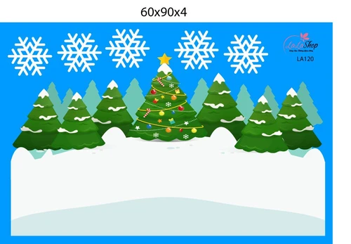 Decal trang trí noel cây thông may mắn