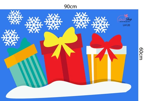 Decal trang trí noel cây thông may mắn