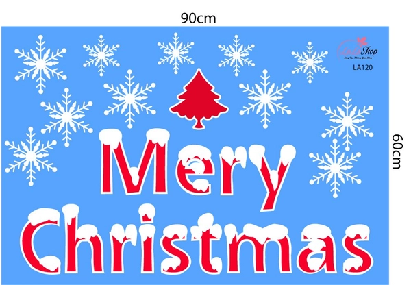 Decal trang trí noel combo cây thông may mắn