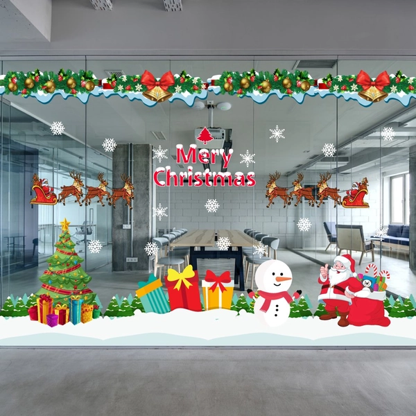 Decal trang trí noel combo cây thông may mắn