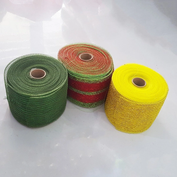 Cuộn 25m mét ruy băng lưới kim tuyến phụ kiện trang trí đồ handmade