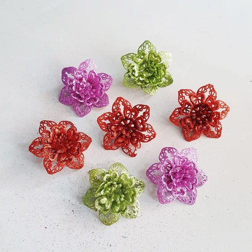 Hoa trang nguyên kim tuyến trang trí noel nhiều màu